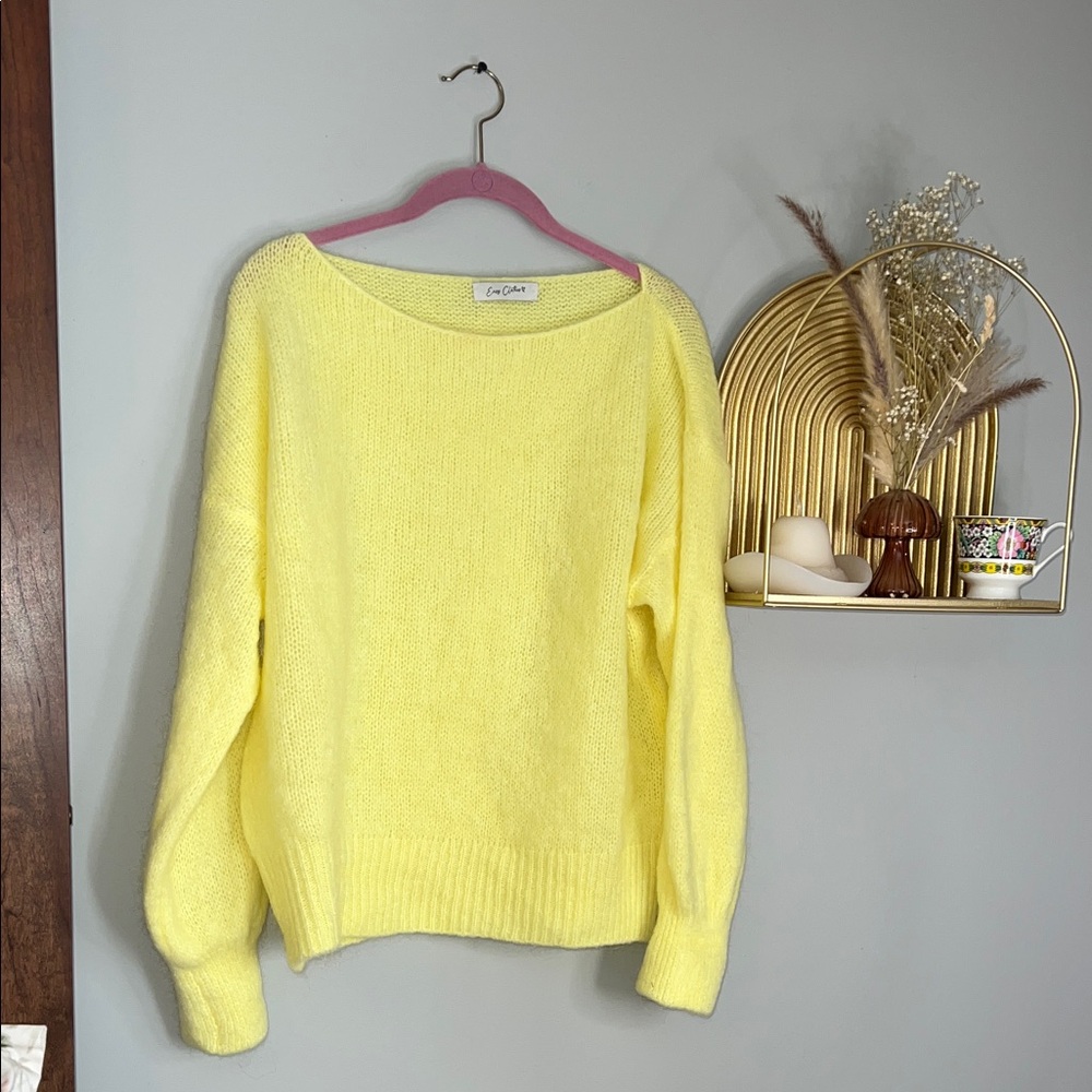 Lou & Grey Soft Knit Yellow Boatneck Sweater